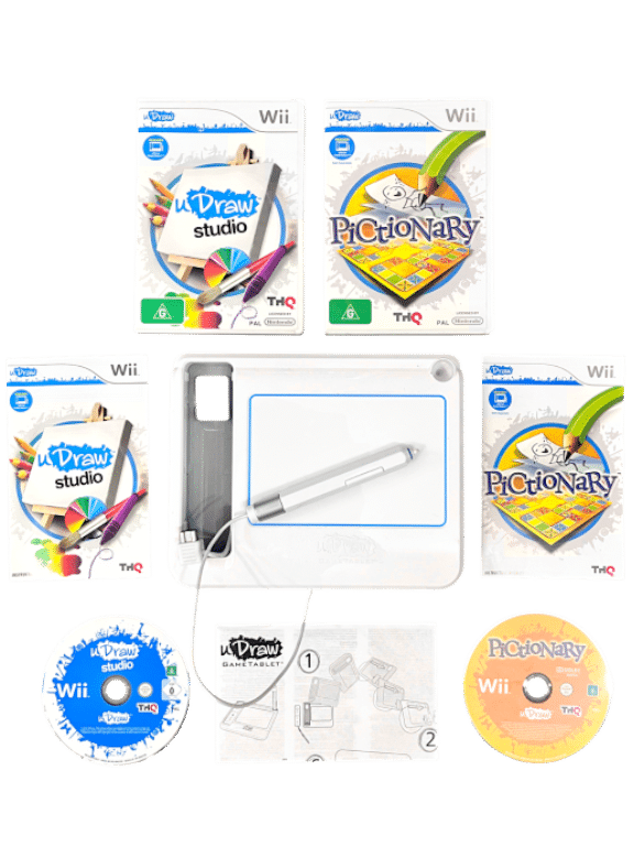 NINTENDO uDraw TABLET + 2 Games (Wii) *COMPLETE PLAYING BUNDLE*