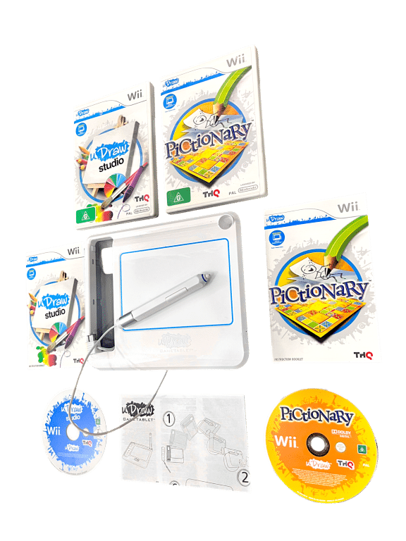 NINTENDO uDraw TABLET + 2 Games (Wii) *COMPLETE PLAYING BUNDLE*