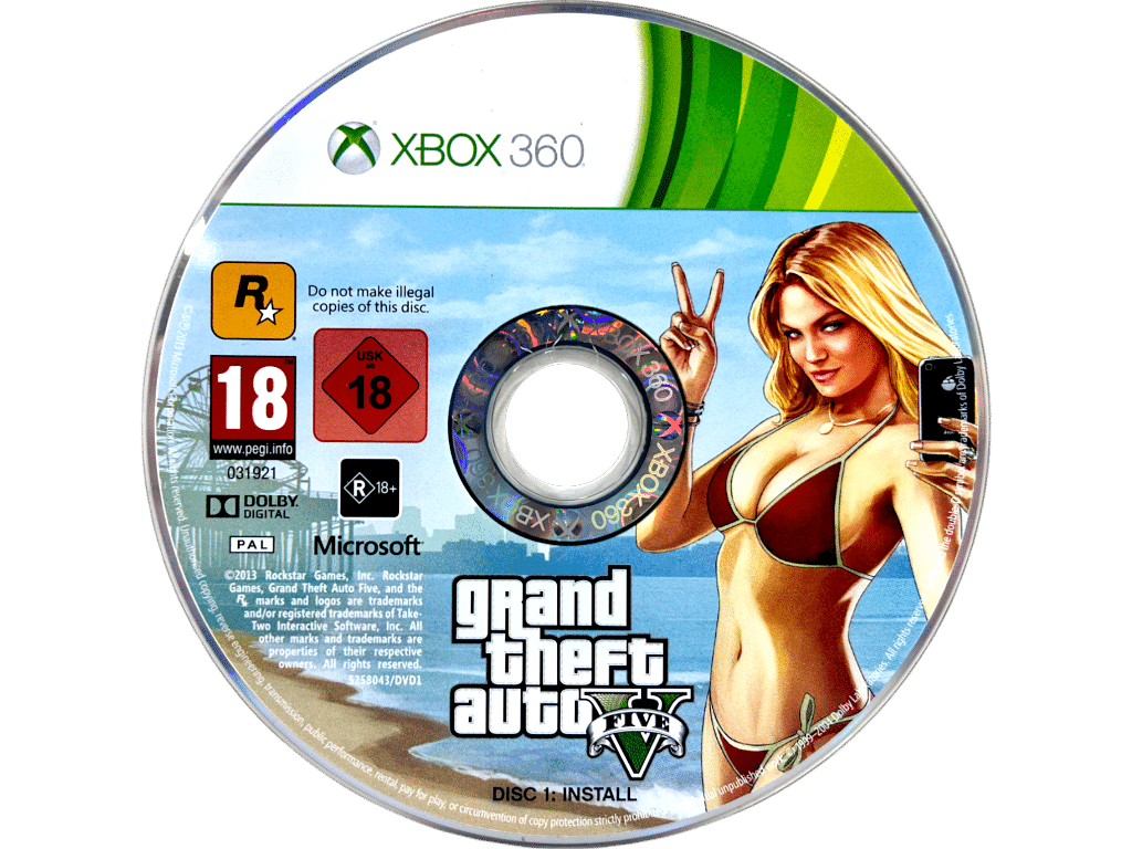 Grand Theft Auto GTA V (GTA 5) XBox 360 *INSTALL DISC ONLY