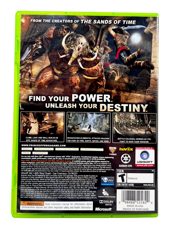 Prince of Persia: The Forgotten Sands (XBox 360) *ALTERNATE PRINT
