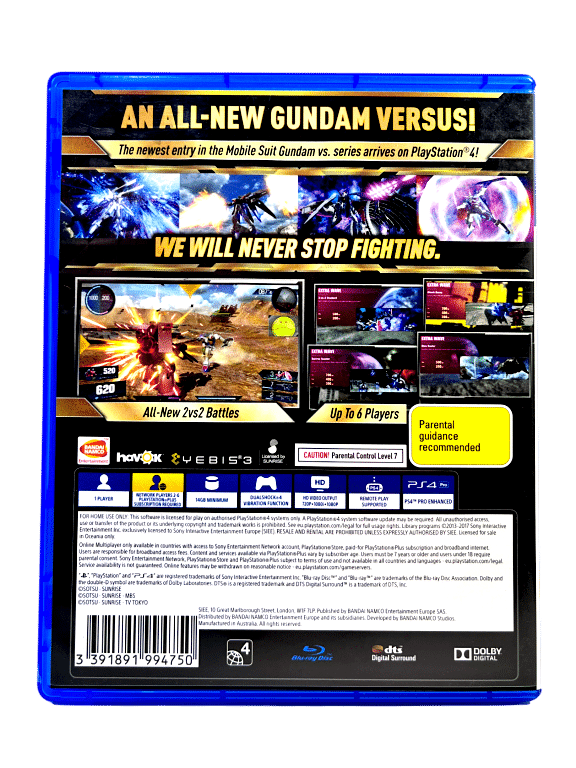 GUNDAM VERSUS (PS4) *MINT COMPLETE* - Image 2