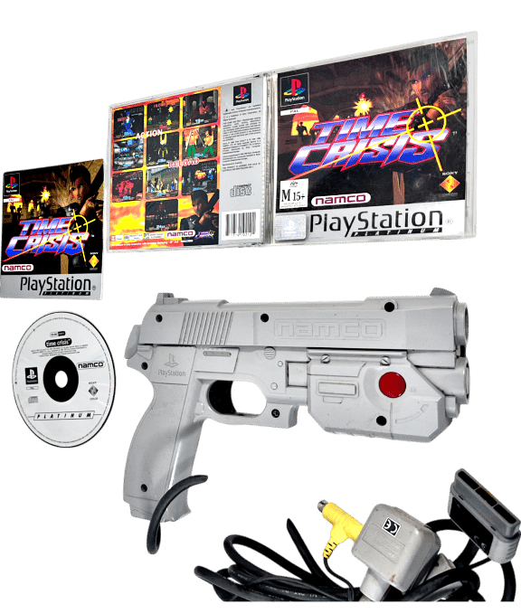 PS1 NAMCO GunCon 1 Gun Controller NPC-103 + TIME CRISIS Game