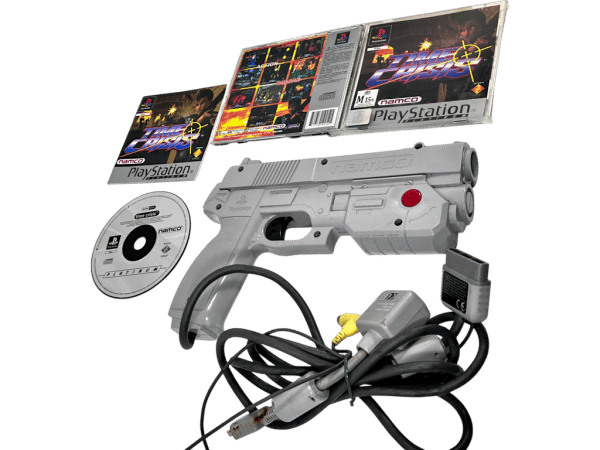 PS1 NAMCO GunCon 1 Gun Controller NPC-103 + TIME CRISIS Game