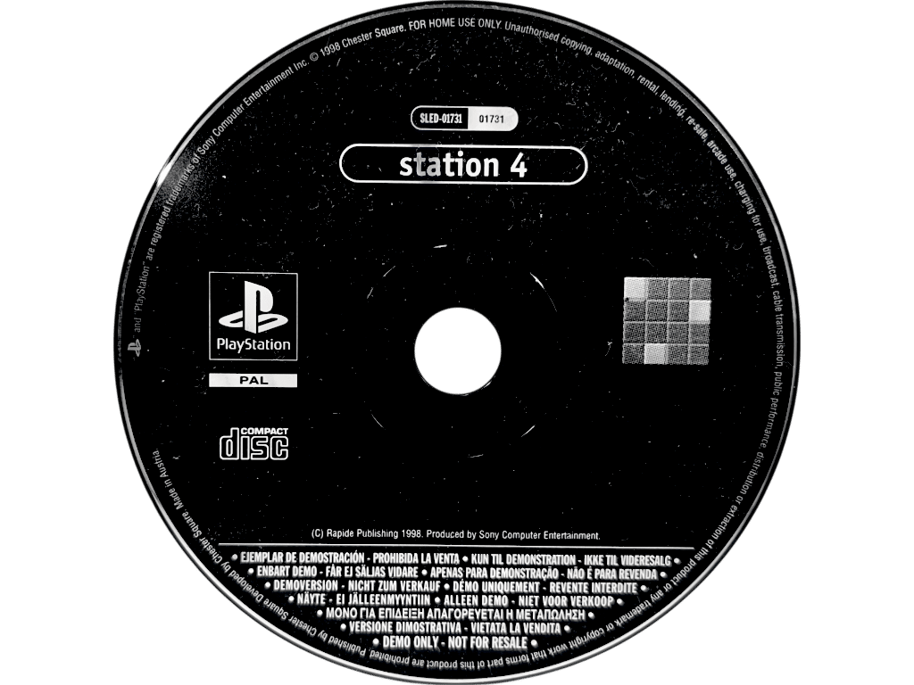 STATION 4 SLED-01731 01731 (PS1) DEMO DISC