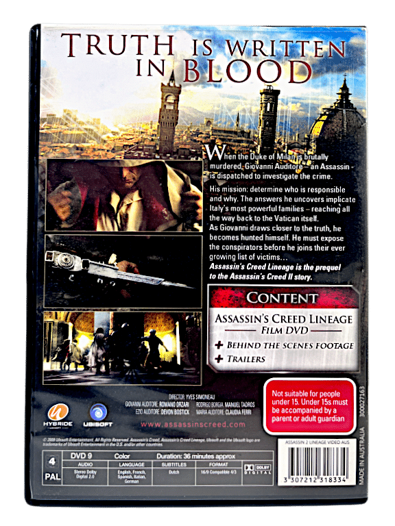 Assassin's Creed LINEAGE (DVD) *RARE*