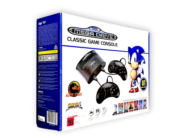 Sega Megadrive Classic Game Console With 81 Built-In Games, Black - Image 2