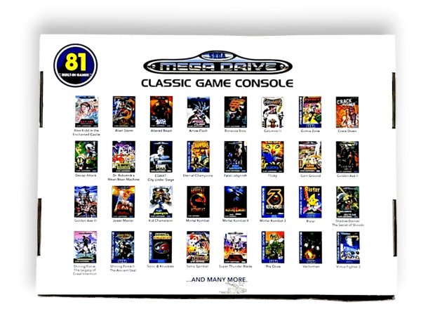 Sega Megadrive Classic Game Console With 81 Built-In Games, Black - Image 4