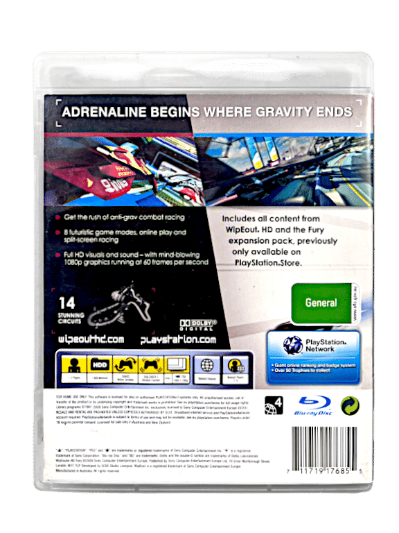 WIPEOUT HD FURY (PS3 - RARE)