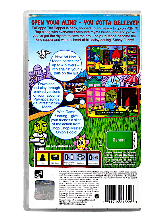 PaRappa the Rapper (PSP) *EXCELLENT + COMPLETE* - Appleby Games