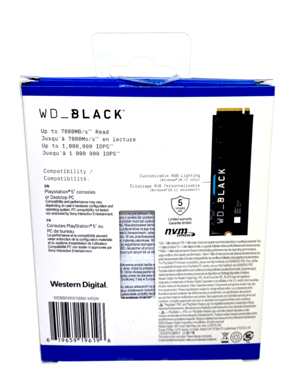 Western Digital WD Black SN850 NVMe SSD Game Drive+Heatsink For PlayStation 5 1T