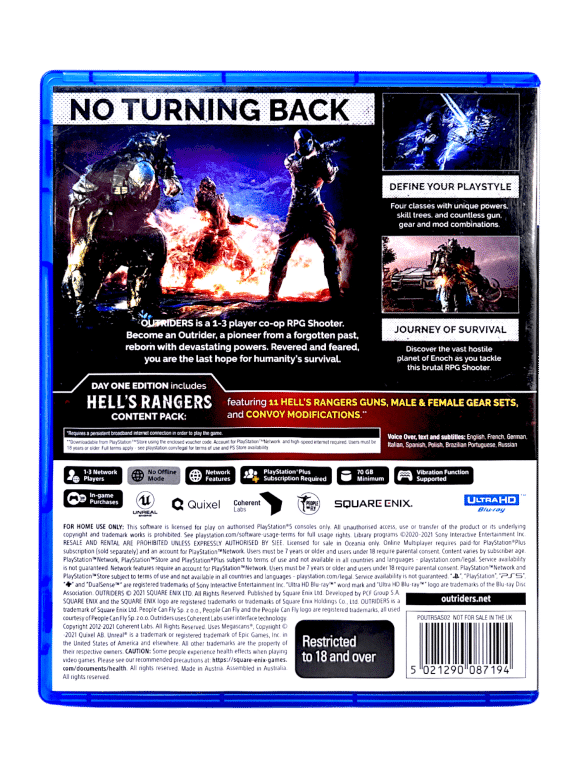 OUTRIDERS DAY ONE EDITION (PS5) *MINT COMPLETE* - Image 2