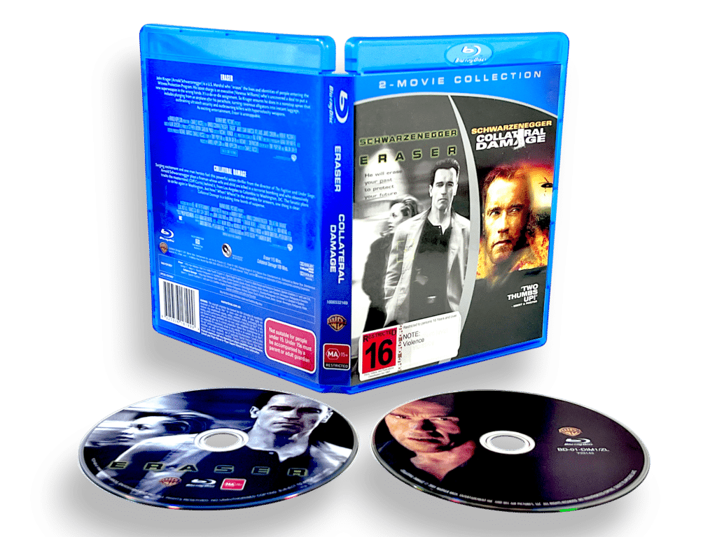 ERASER + COLLATERAL DAMAGE (Blu-ray movie) Arnold Schwarzenegger BUNDLE