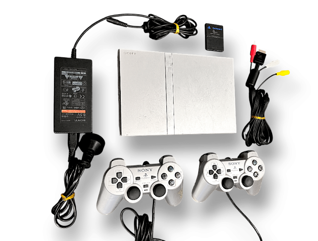 PS2 Slim SILVER Premium Console Bundle