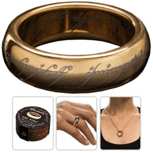 WETA Lord of the Rings The One Ring (with runes) – Gold Plated Tungsten (Size 10)