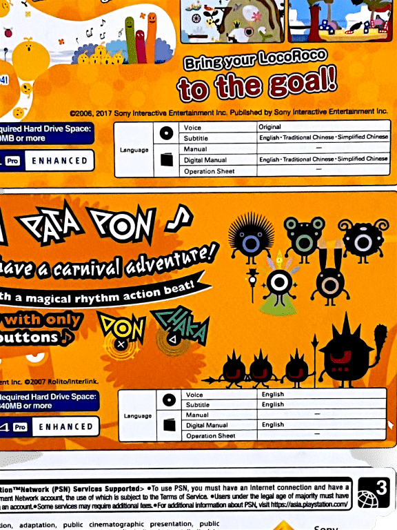 LocoRoco & Patapon Dual Pack (PS4 BOXED) *MINT COMPLETE* - Image 8