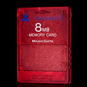 GENUINE SONY PS2 Memory Card 8MB - Red (MagicGate)