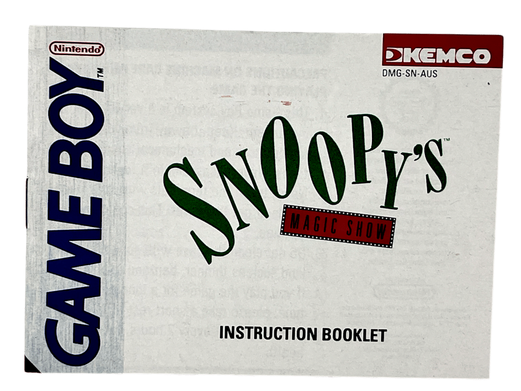 Snoopy’s Magic Show (Game Boy) - Instruction Booklet Only
