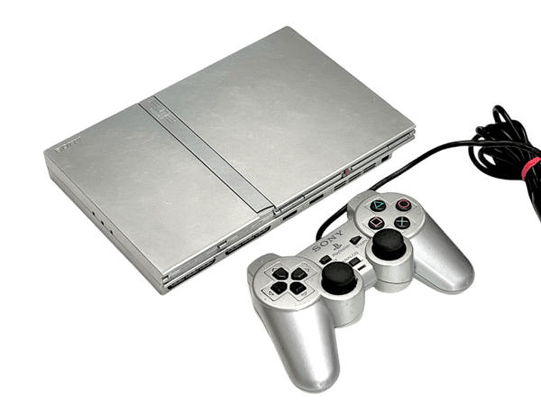 PS2 Slim SILVER Console + Genuine Controller - Image 7