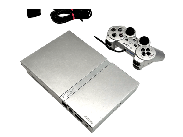 PS2 Slim SILVER Console + Genuine Controller - Image 9