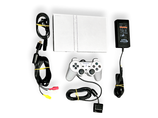 PS2 Slim SILVER Console + Genuine Controller - Image 2