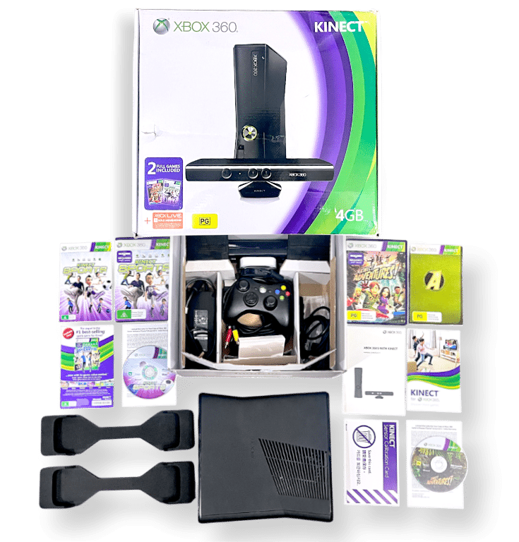 XBox 360 Slim 250GB (SILVER RIM + KINECT) *COMPLETE BOX SET* (FAMILY GAMING ONLY)