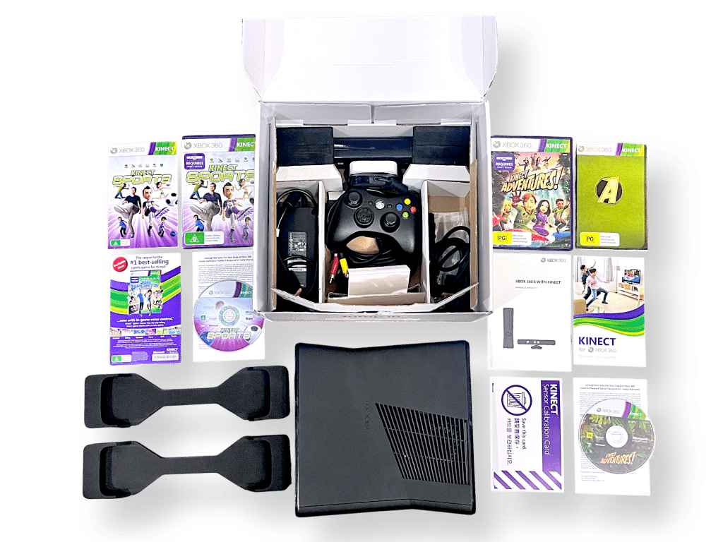 XBox 360 Slim 250GB (SILVER RIM + KINECT) *COMPLETE BOX SET* (FAMILY GAMING ONLY) - Image 2