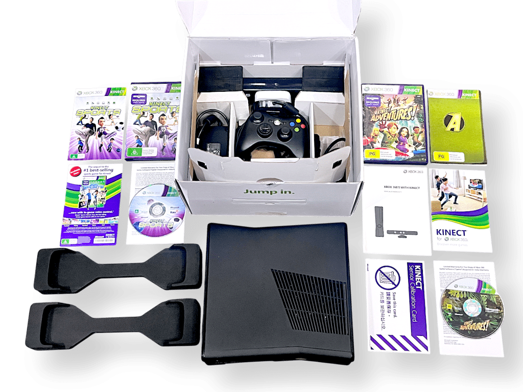 XBox 360 Slim 250GB (SILVER RIM + KINECT) *COMPLETE BOX SET* (FAMILY GAMING ONLY) - Image 9