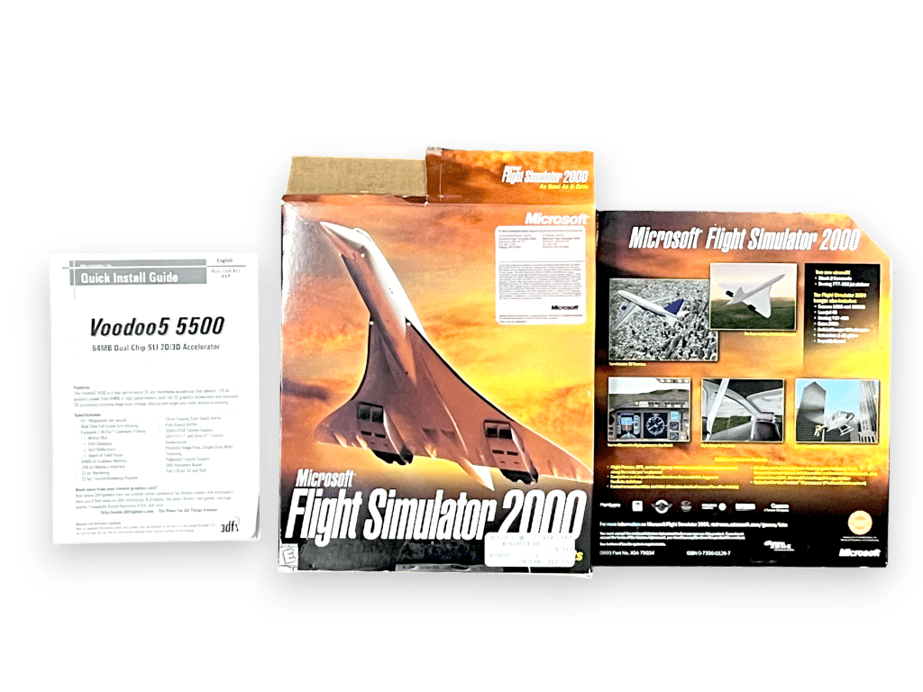 Microsoft Flight Simulator 2000 (PC) BOX BOX + MANUAL (NO DISC)