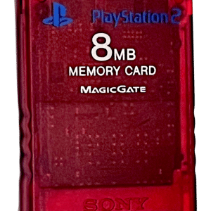 GENUINE SONY PS2 Memory Card - Red (Transparent)