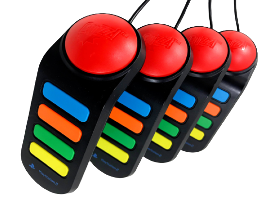 BUZZERS! Official SONY PS2 / PS3 BUZZ CONTROLLERS x 4!