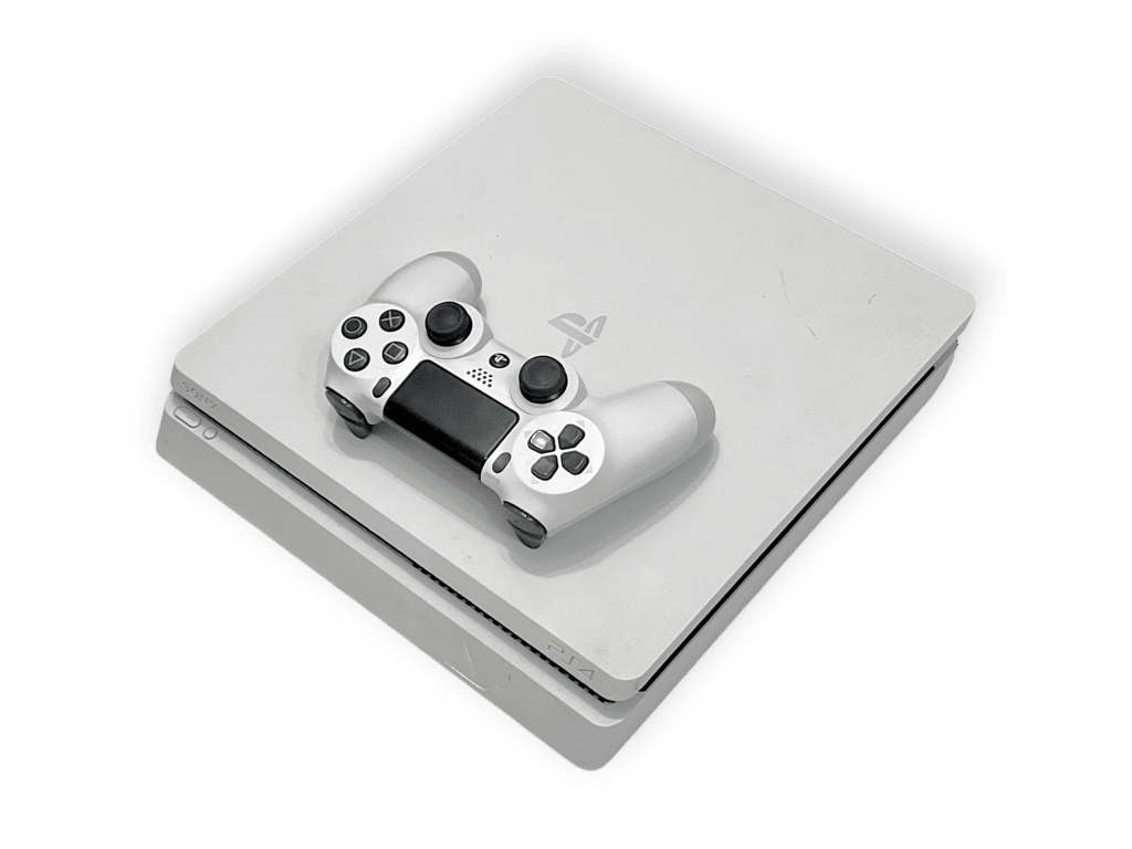 PS4 Slim Console (White) + 2 Controllers - Image 3
