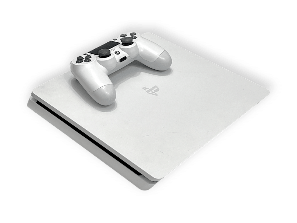 PS4 Slim Console (White) + 2 Controllers - Image 7