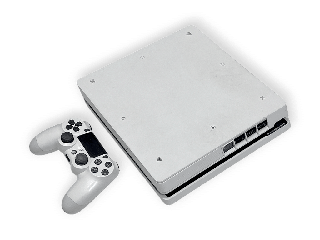 PS4 Slim Console (White) + 2 Controllers - Image 6