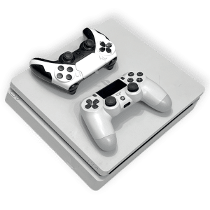 PS4 Slim Console (White) + 2 Controllers
