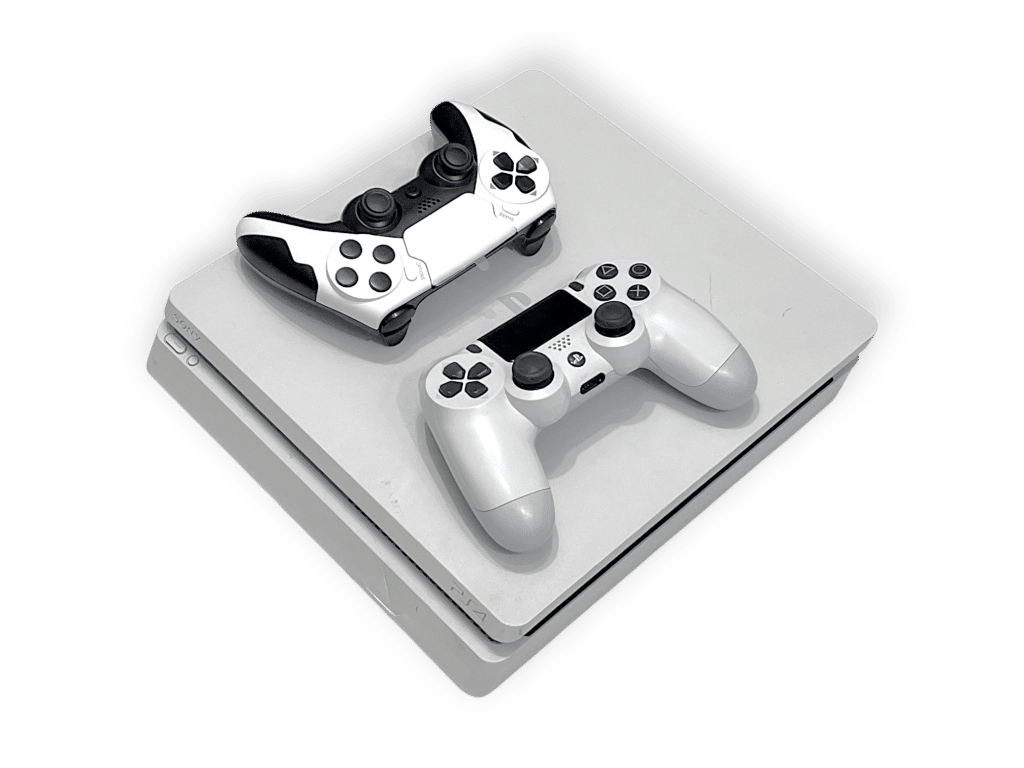 PS4 Slim Console (White) + 2 Controllers