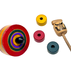 Wooden Spinning Top Toy Set Japanese (Vintage 1980s)