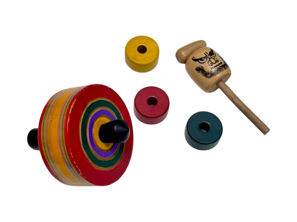 Wooden Spinning Top Toy Set Japanese (Vintage 1980s) - Image 5