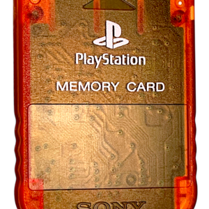 GENUINE SONY PS1 Memory Card Translucent Orange