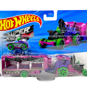 Hot Wheels SuperRigs Spooky Car-Nival Steamer Trailer + Car