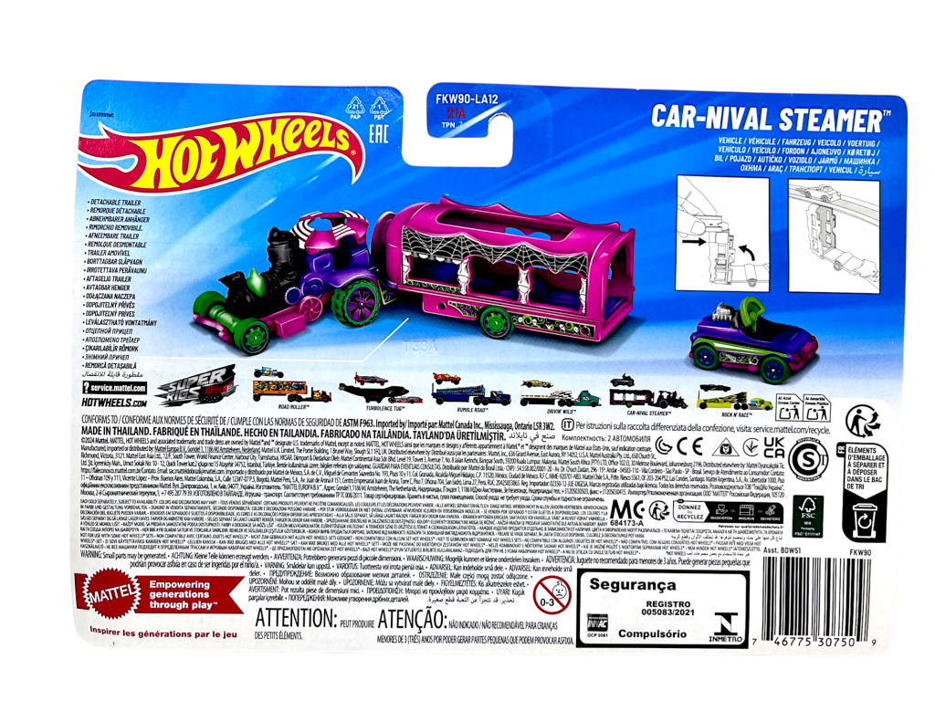 Hot Wheels SuperRigs Spooky Car-Nival Steamer Trailer + Car - Image 2