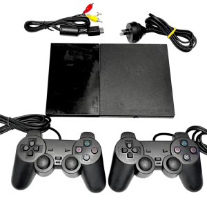 PS2 Slim *COMPLETE SET + 2 CONTROLLERS* (PREOWNED)