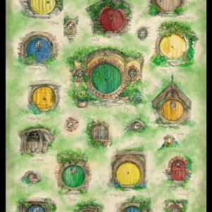 WETA Art Print - The Doors of Hobbiton