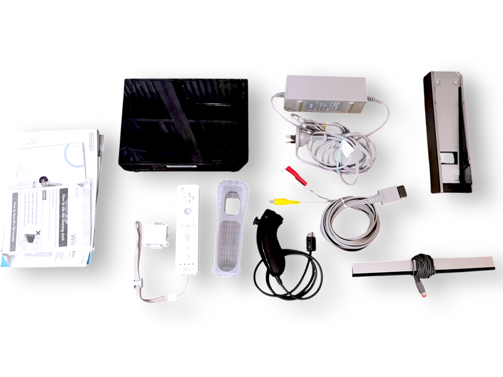 Nintendo Wii Console Bundle (Black) + Accessories