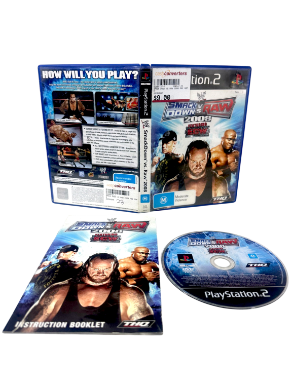 WWE SmackDown vs Raw 2008 (PS2) *ORIGINAL PRINT*