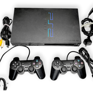 FAT PS2 Console Bundle (2 Controllers + Cables)