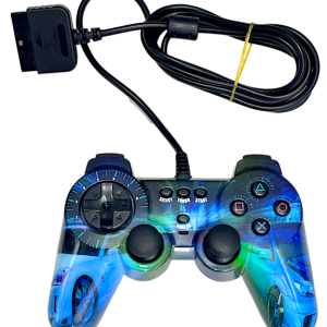 PS2 Wired Controller (Custom Blue Design)