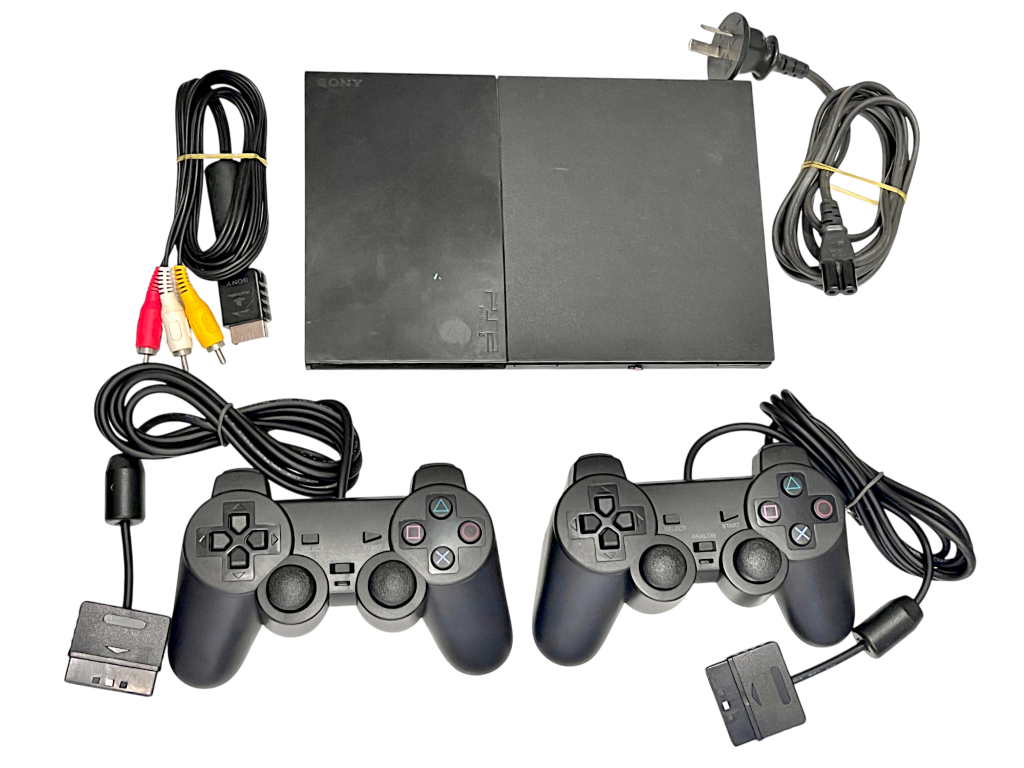 PS2 Slim Console Bundle (Console + 2 Controllers + Cables)
