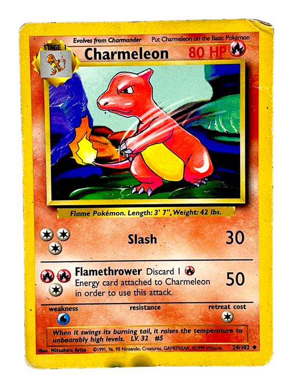 POKEMON TCG - Charmeleon 24/102 Base Set *WELL PLAYED*