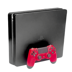 PS4 Console (PS4 Slim) + Red DualShock 4 Controller