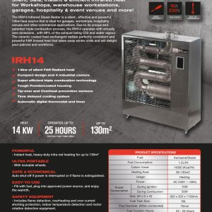 IRH14 - Remington 14kW Infrared Diesel Radiant Heater